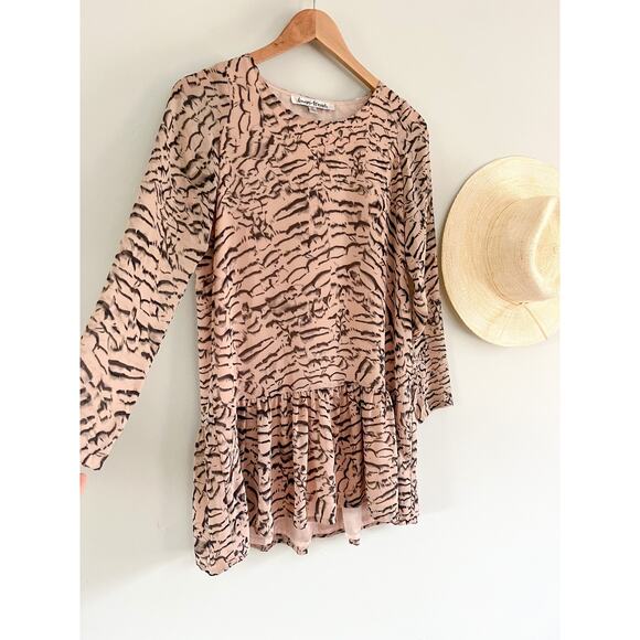 Lovers + Friends x Revolve | Heart Babydoll Drop Waist Zebra Animal Print | Sz S - Picture 3 of 10